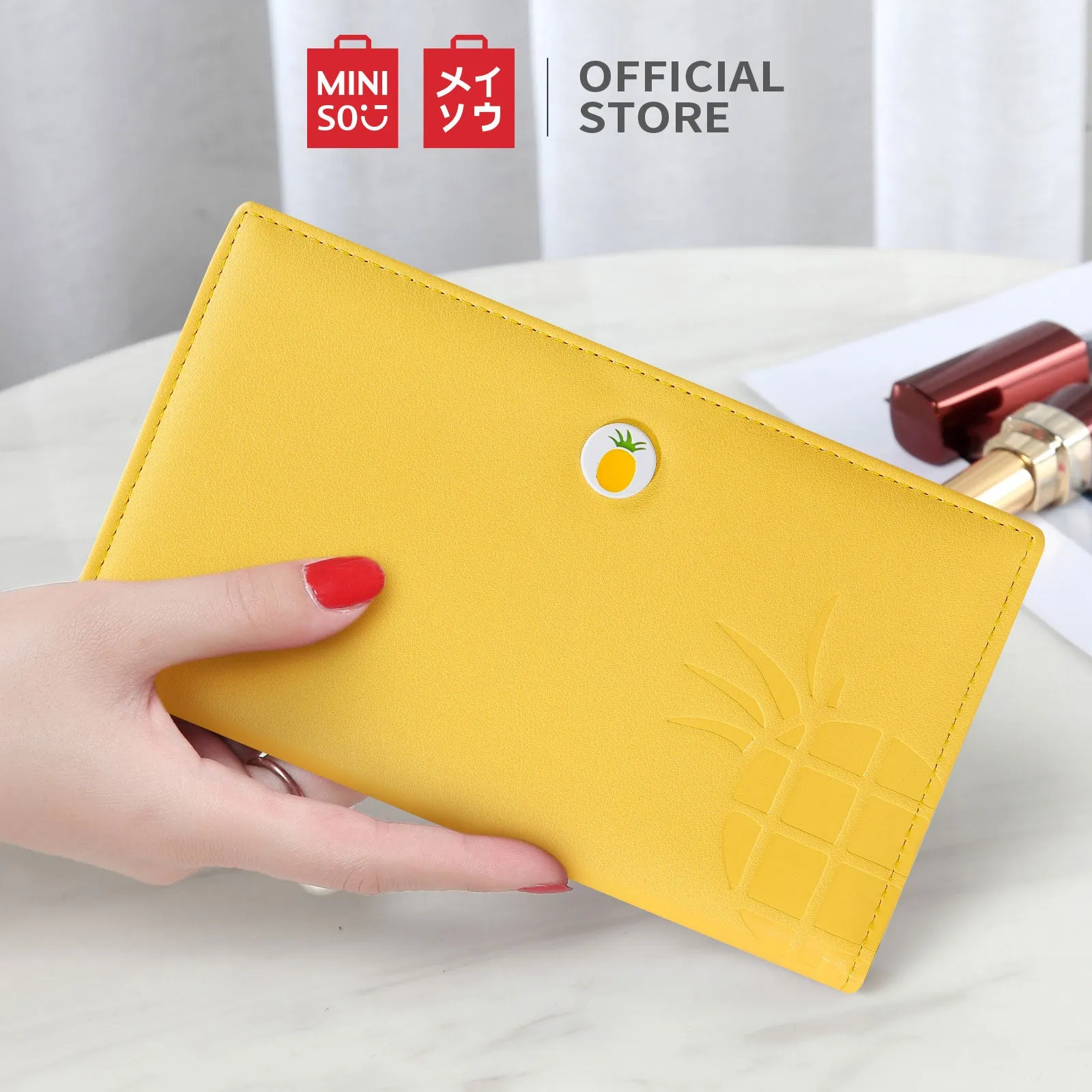 MINISO Fruit Series - Two-Fold Long Purse Wallet for Women and Girls