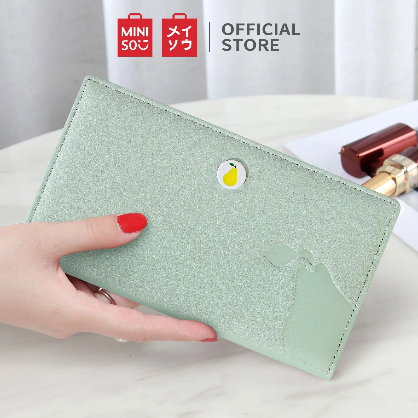 MINISO Fruit Series - Two-Fold Long Purse Wallet for Women and Girls