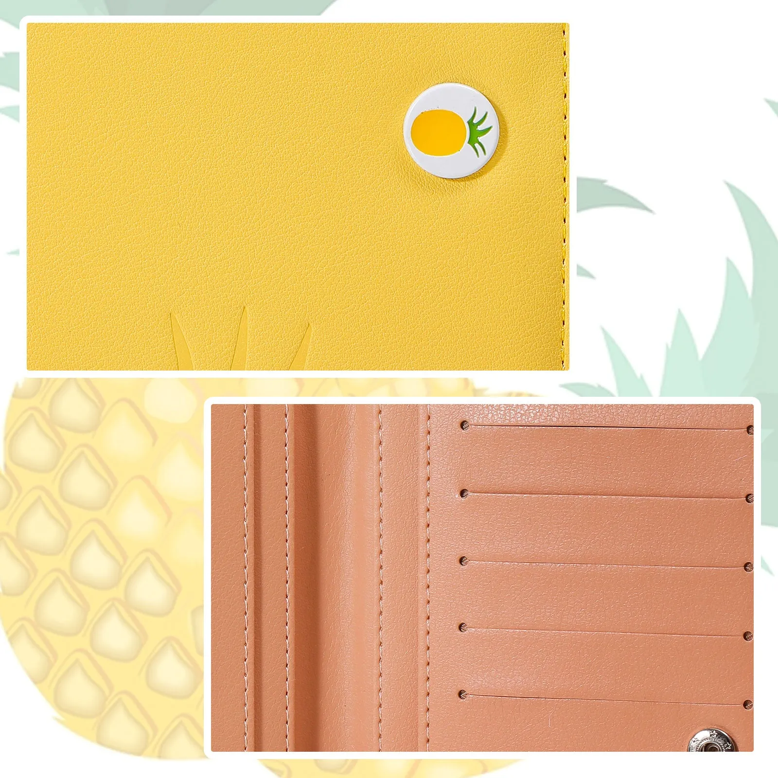 MINISO Fruit Series - Two-Fold Long Purse Wallet for Women and Girls