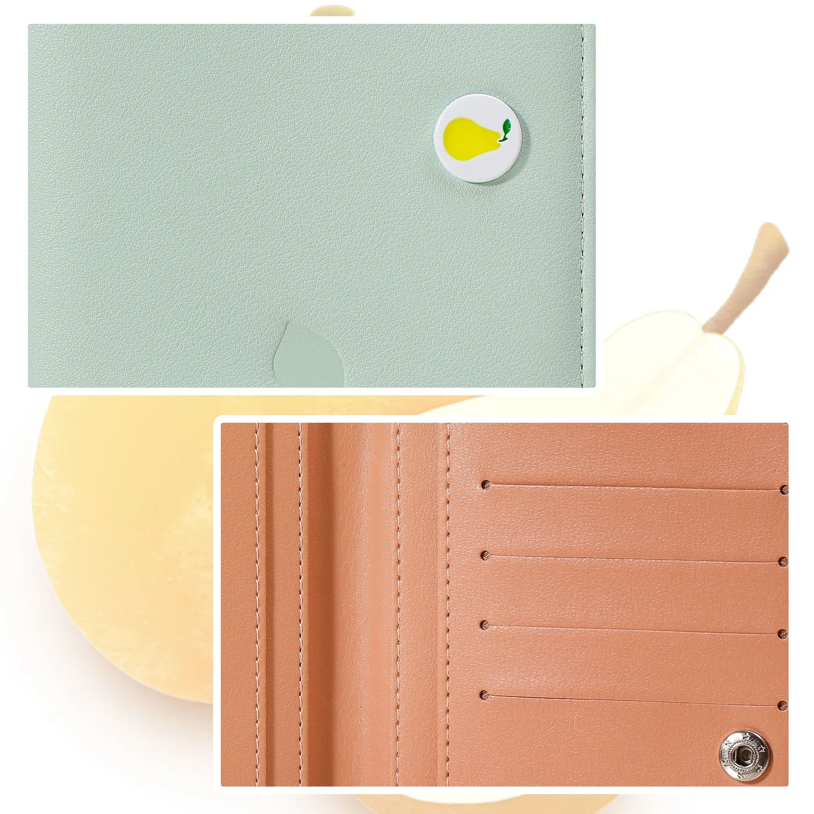 MINISO Fruit Series - Two-Fold Long Purse Wallet for Women and Girls