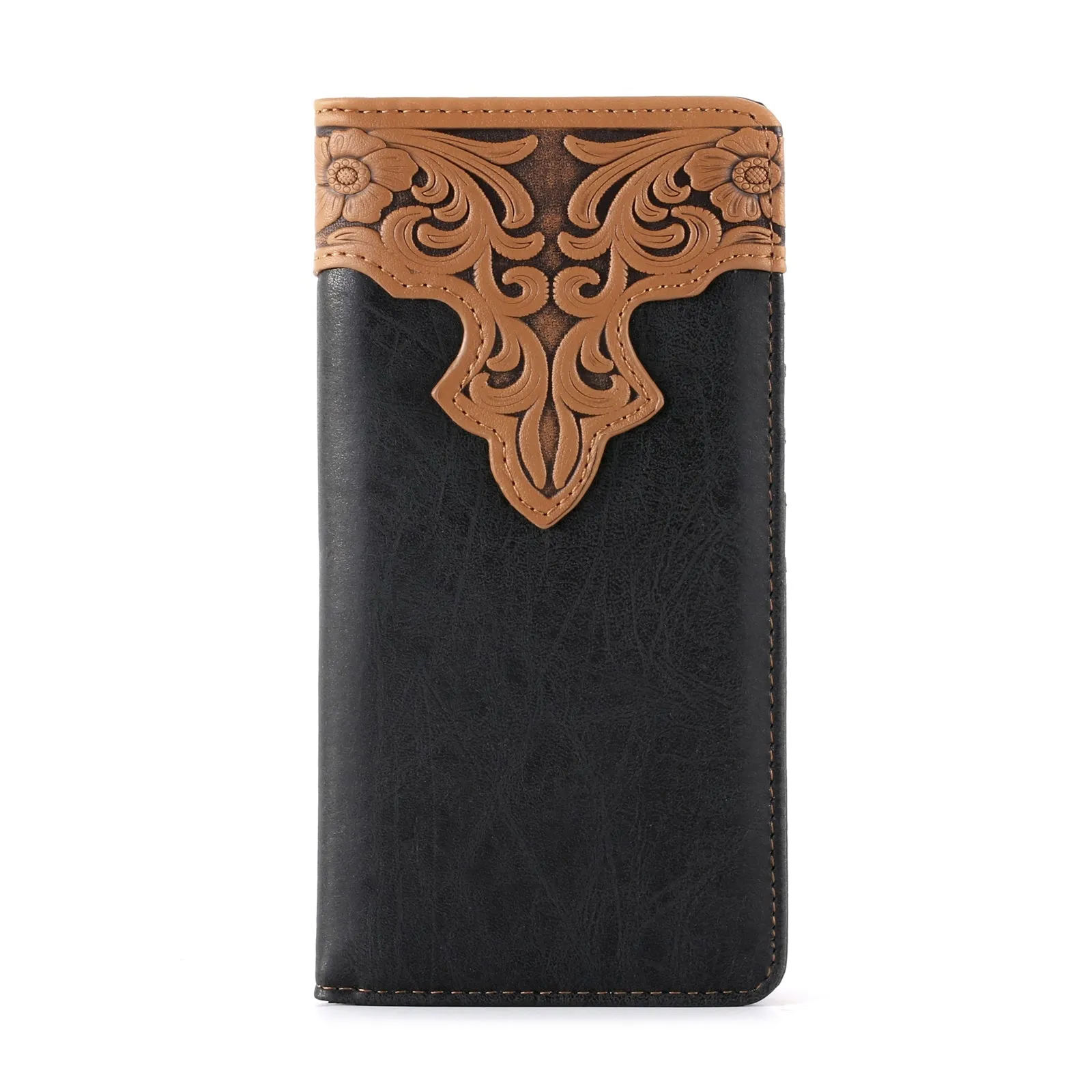 Montana West Embossed Vintage Floral Long Bifold Wallet