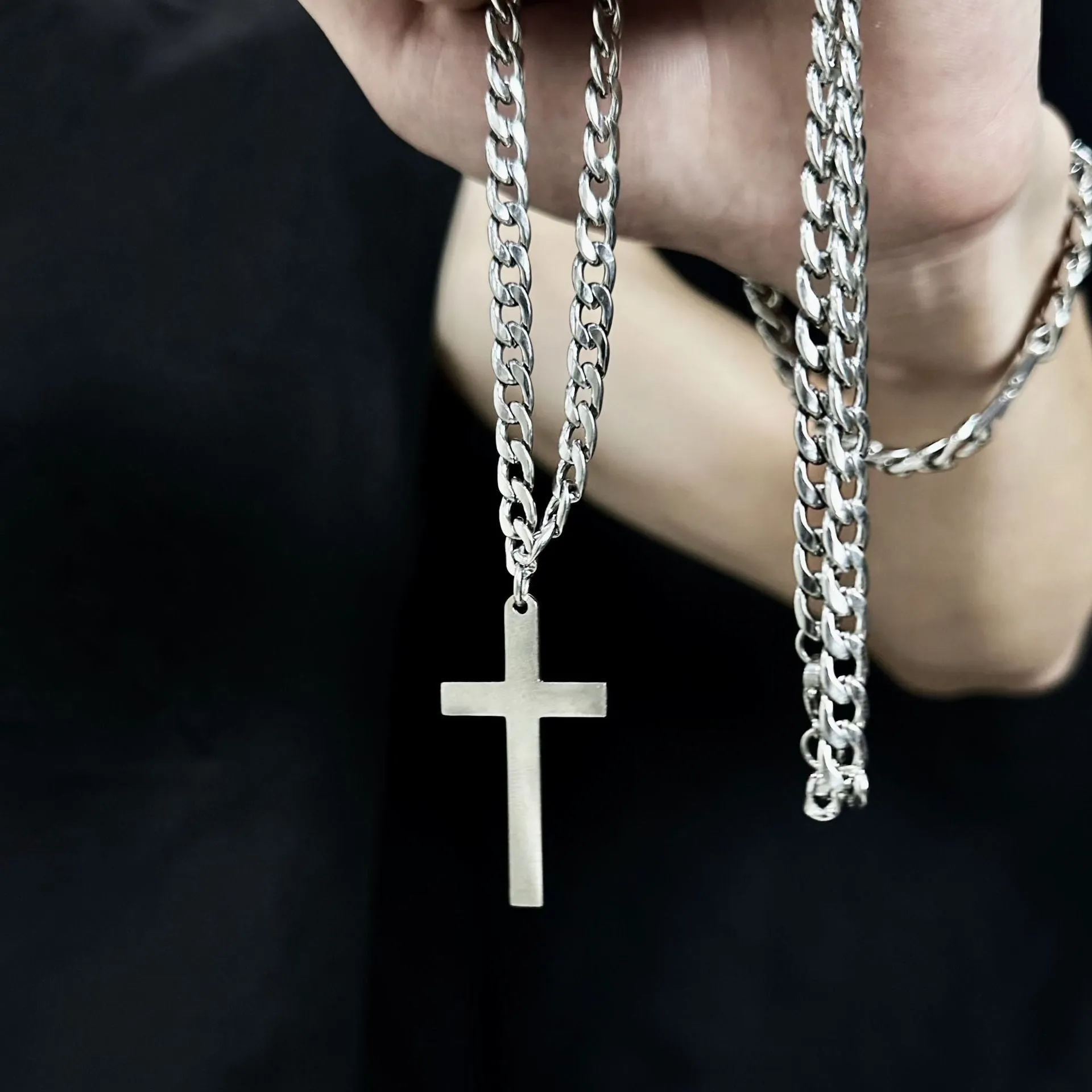 Personalized Fashion Simple Cross Pendant With Card And Gift Box Men's Necklace