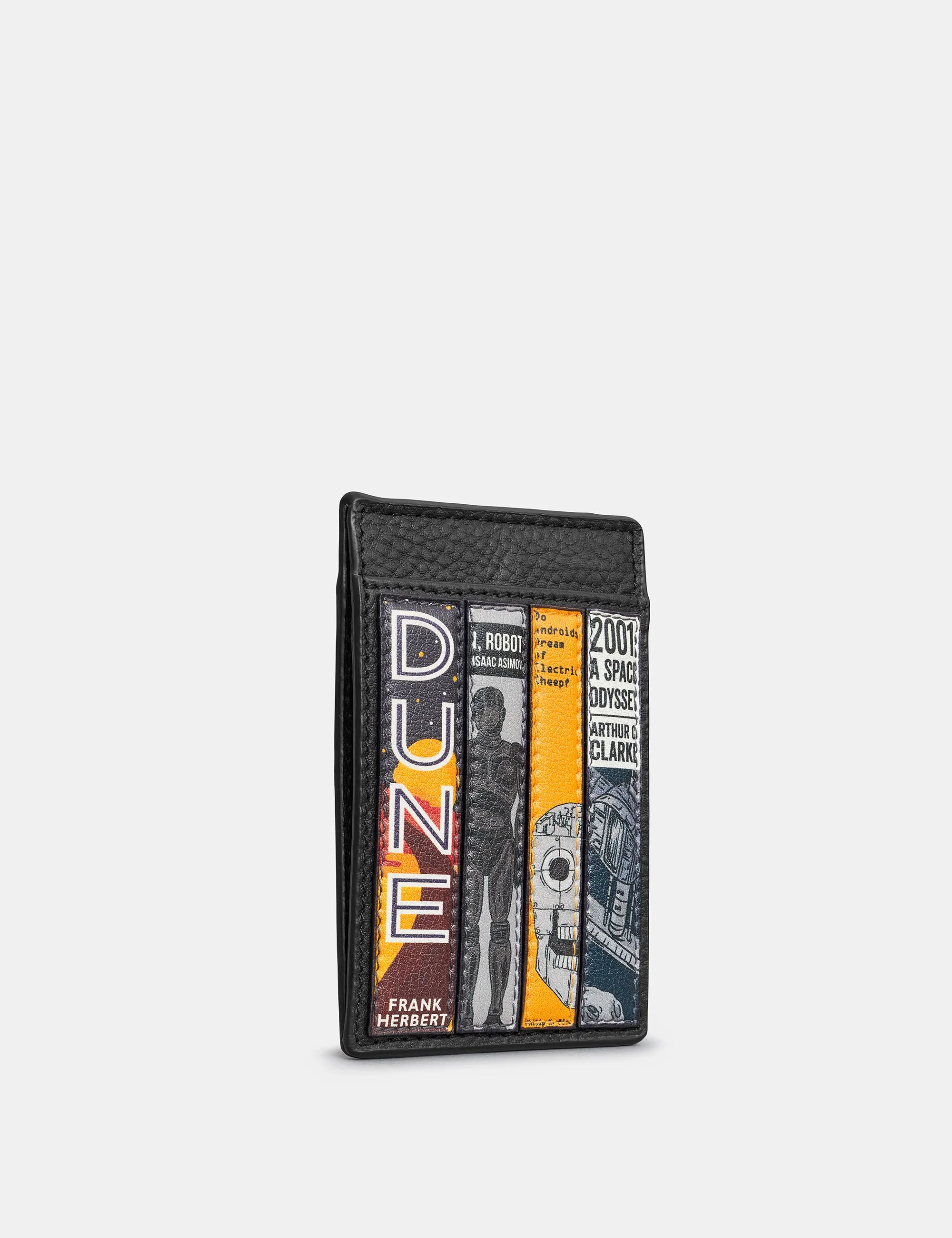 Sci-Fi Bookworm Black Leather Compact Card Holder