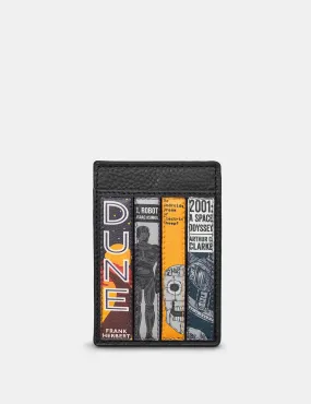 Sci-Fi Bookworm Black Leather Compact Card Holder